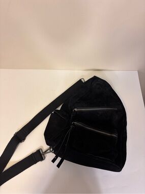 Free People Black Suede Sling Backpack